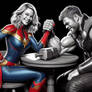 Captain Marvel vs Thor - Arm Wrestling in Asgard