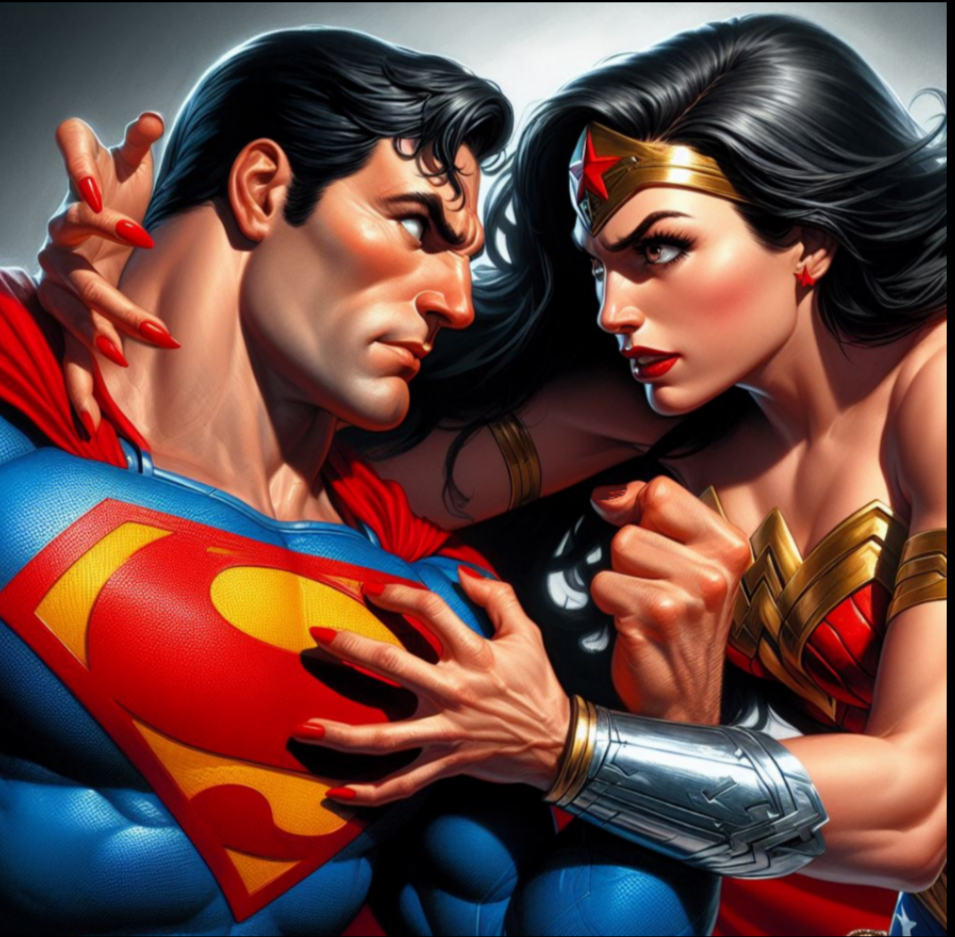 Grappled Superman Ensnared and Grappled Fighting Lady Diana by ivandrago186 on ...