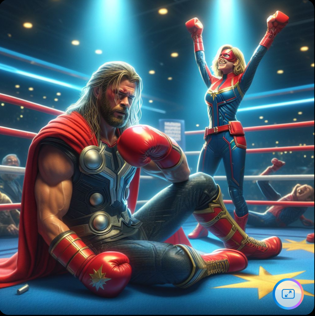 Thor Defeated by Captain Marvel in Boxing by ivandrago186 on DeviantArt