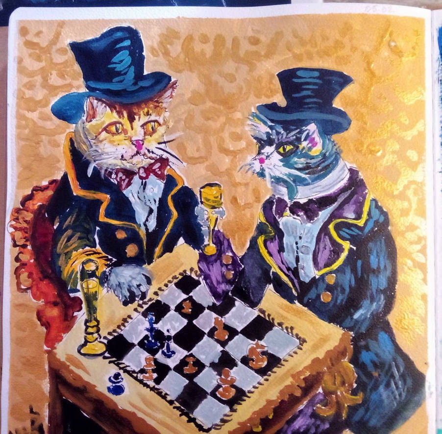Cats playing chess by Nenaluc on DeviantArt