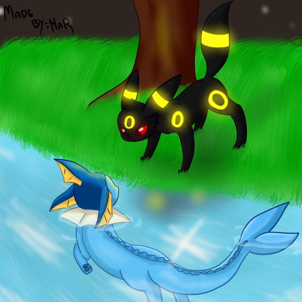 Vaporeon and Umbreon