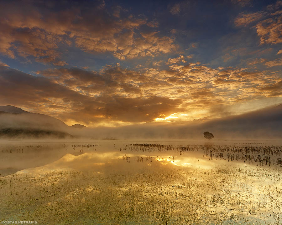 Golden sunrise at Stymfalia