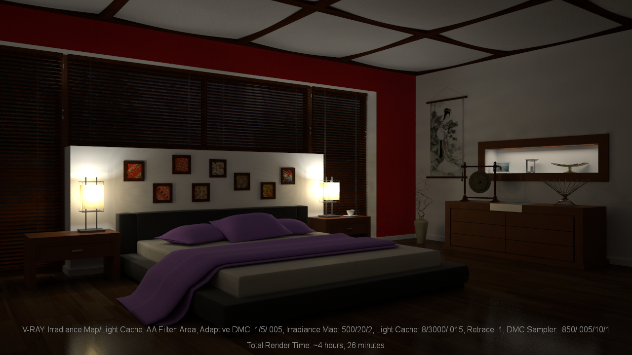 Bedroom Night: Irradiance Map/Light Cache by hgagne