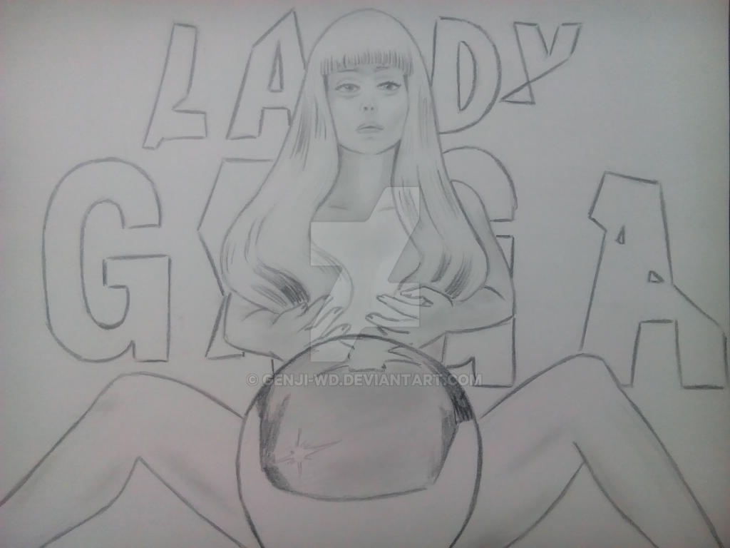 Lady Gaga retrato basado en foto existente.