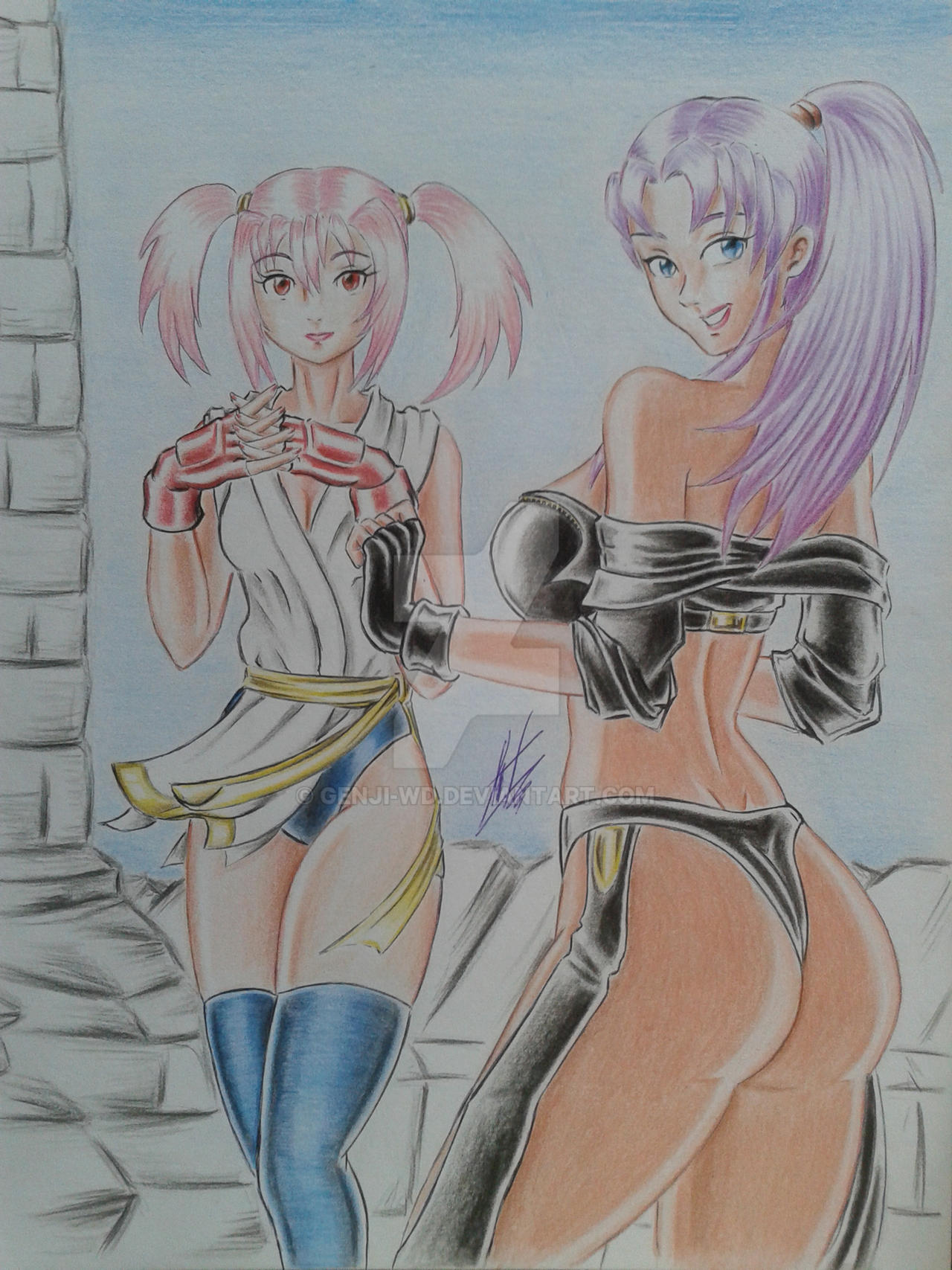 FanArt Eliza y Carolina KoF cosplayers