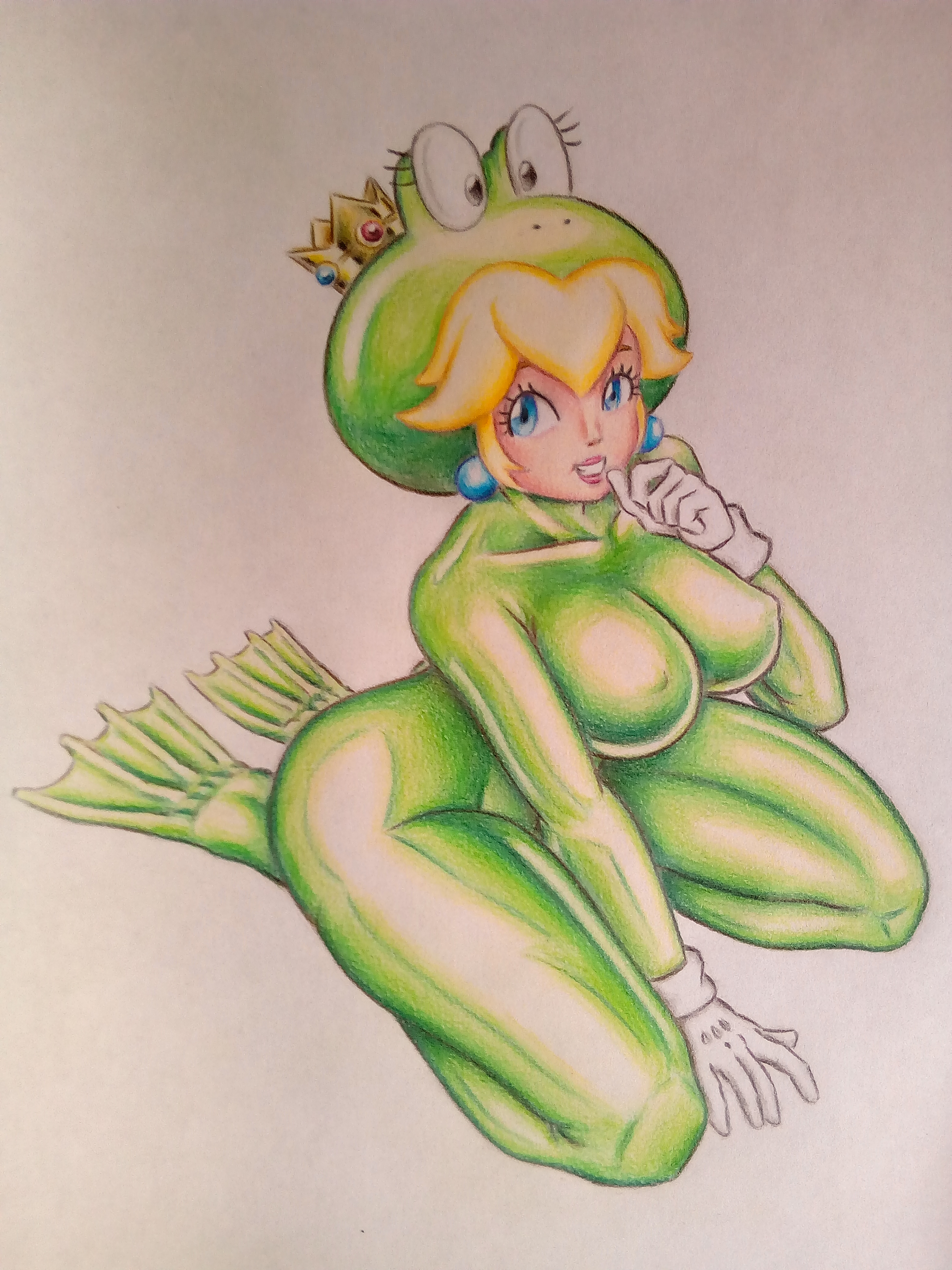 Peach in sexy costume Frog version