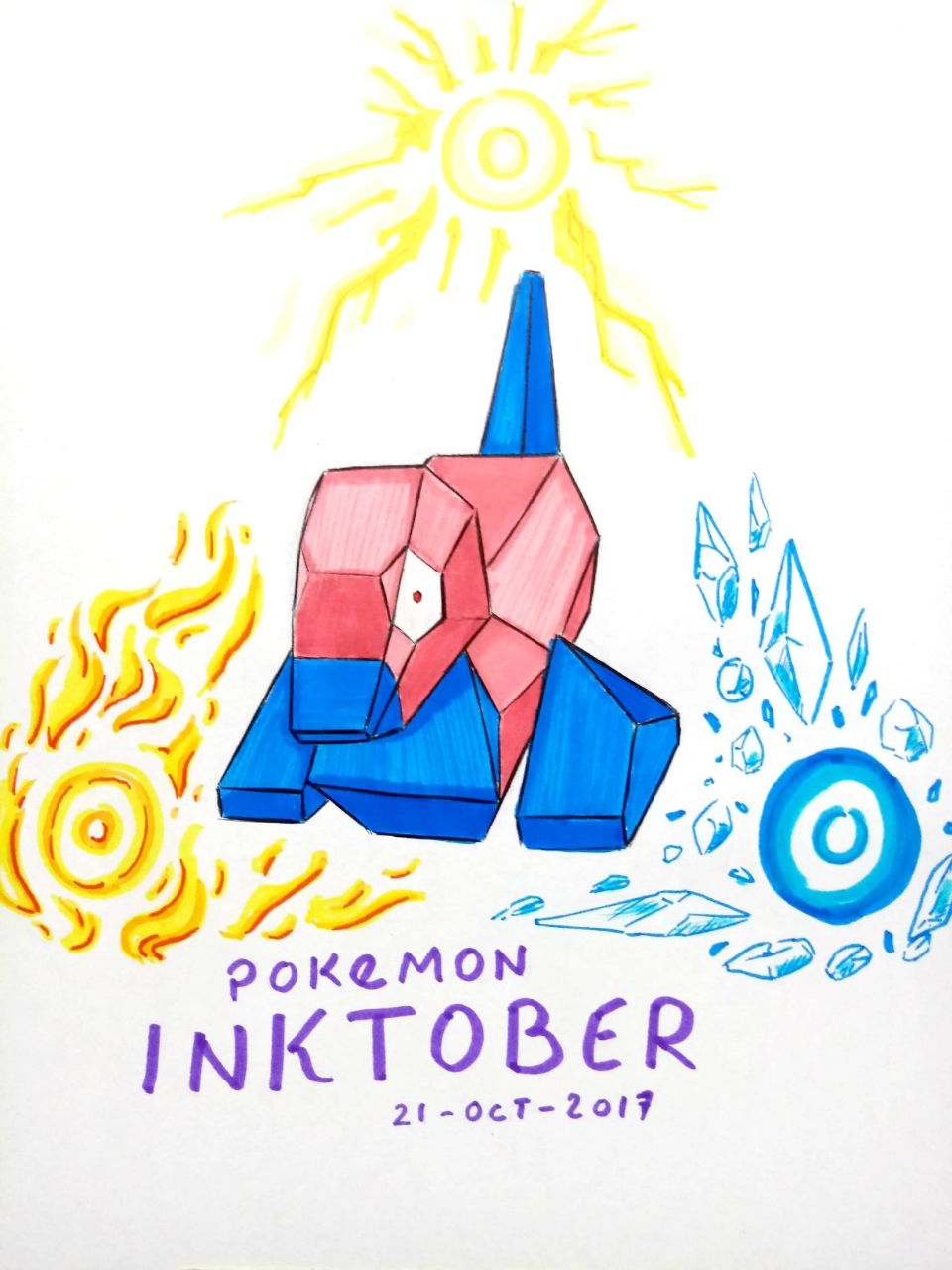 Porygon Inktober day 21