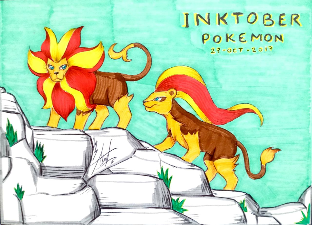 Pyroar Inktober day 27