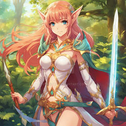 Female Elf With Sword