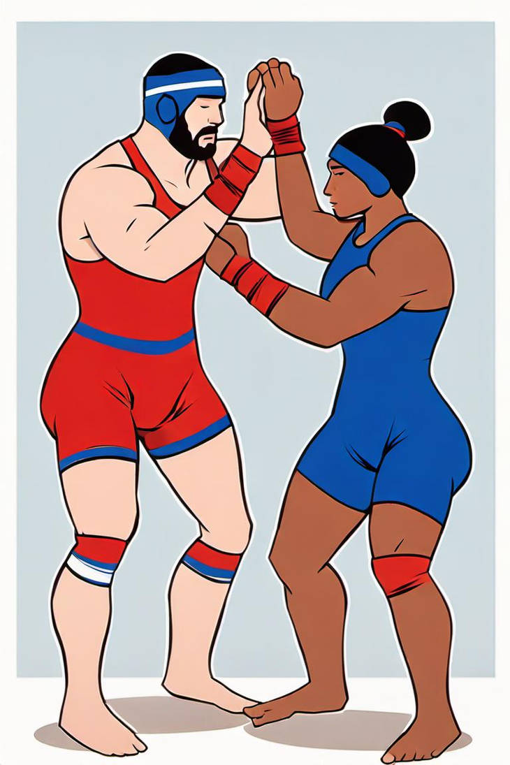 Freestyle Wrestling Between Man And Woman