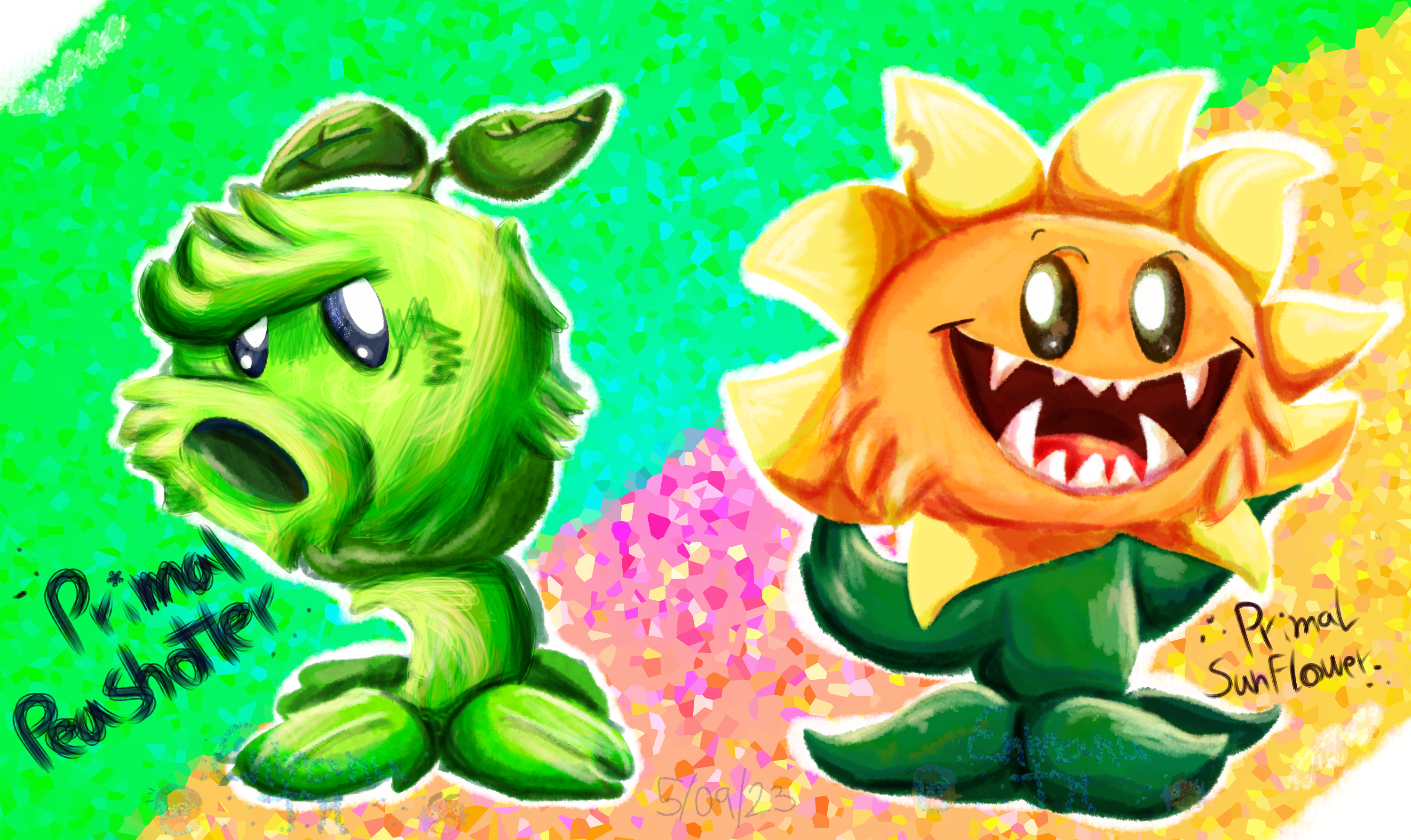 SrtaDea! — primal sunflower and peashooter