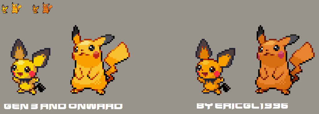 My version of Shiny Pichu and Shiny Pikachu by ericgl1996 on