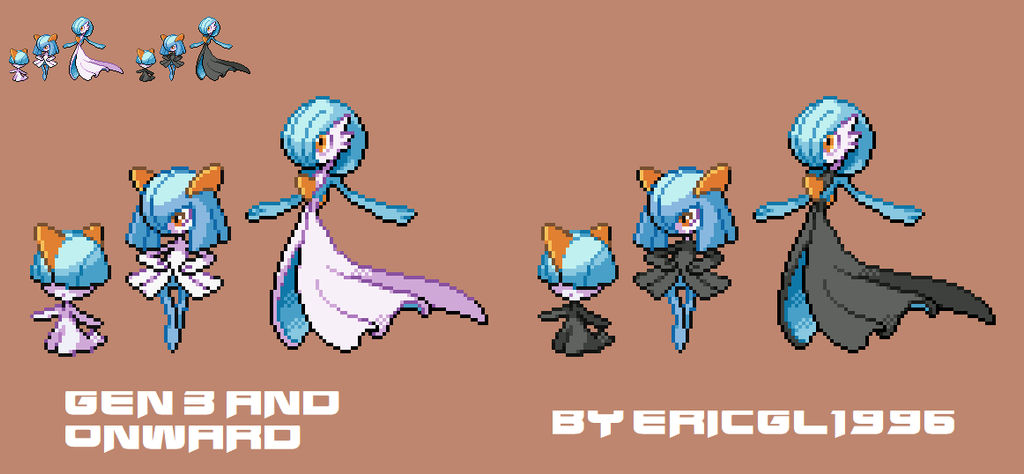 My version of Shiny Ralts and its evolutions by ericgl1996 on DeviantArt