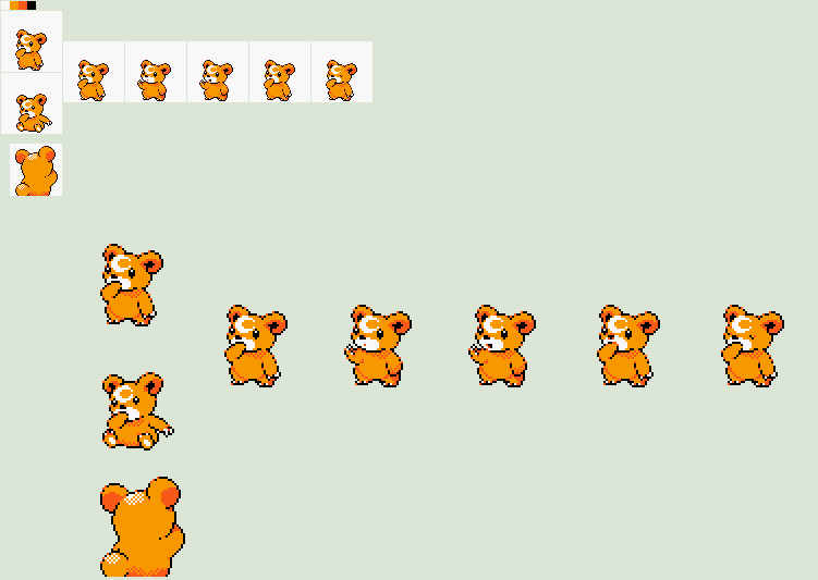 Re-edited Teddiursa GSC sprites by ericgl1996 on DeviantArt