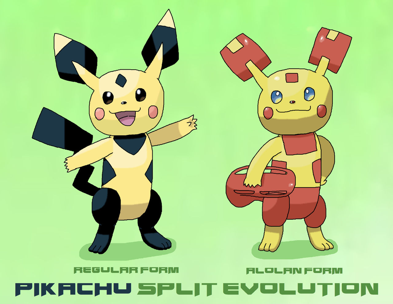 Pikachu Split Evolution (Regular and Alolan forms) by ericgl1996 on ...