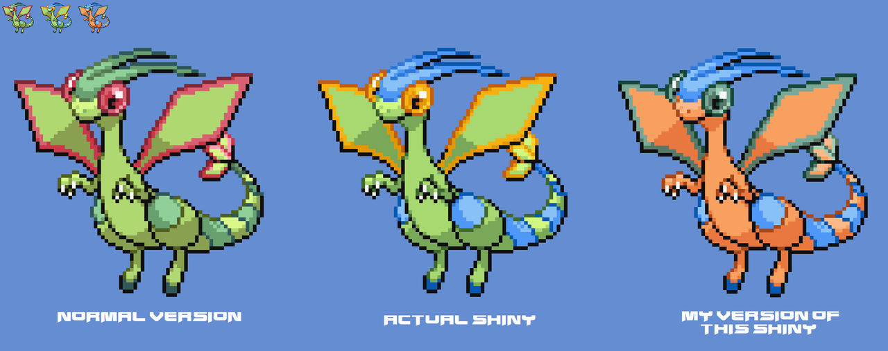 Shiny Flygon Sprite Shiny Differences: Pokémon Colosseum & Pokémon