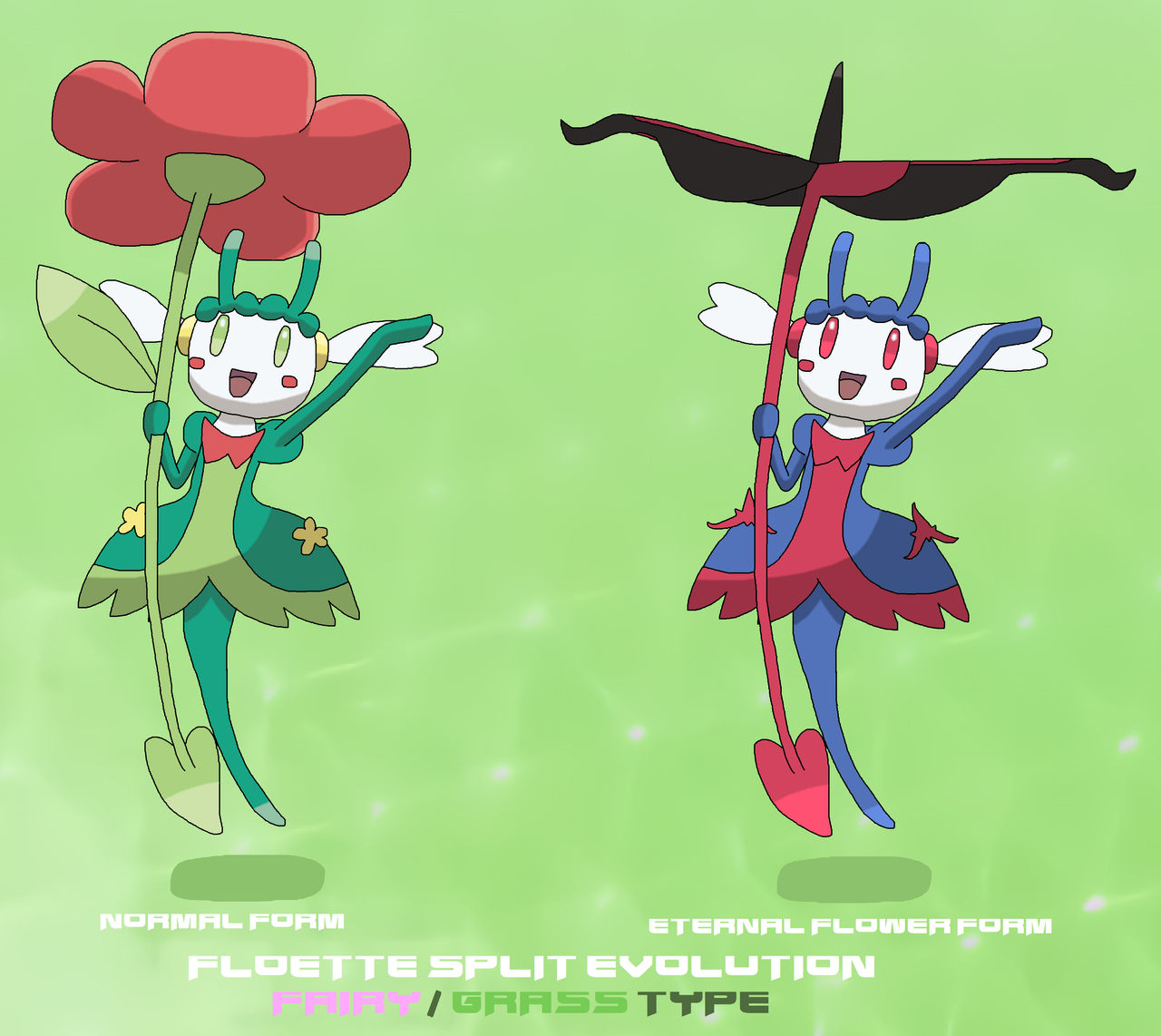Floette split evolution by ericgl1996 on DeviantArt