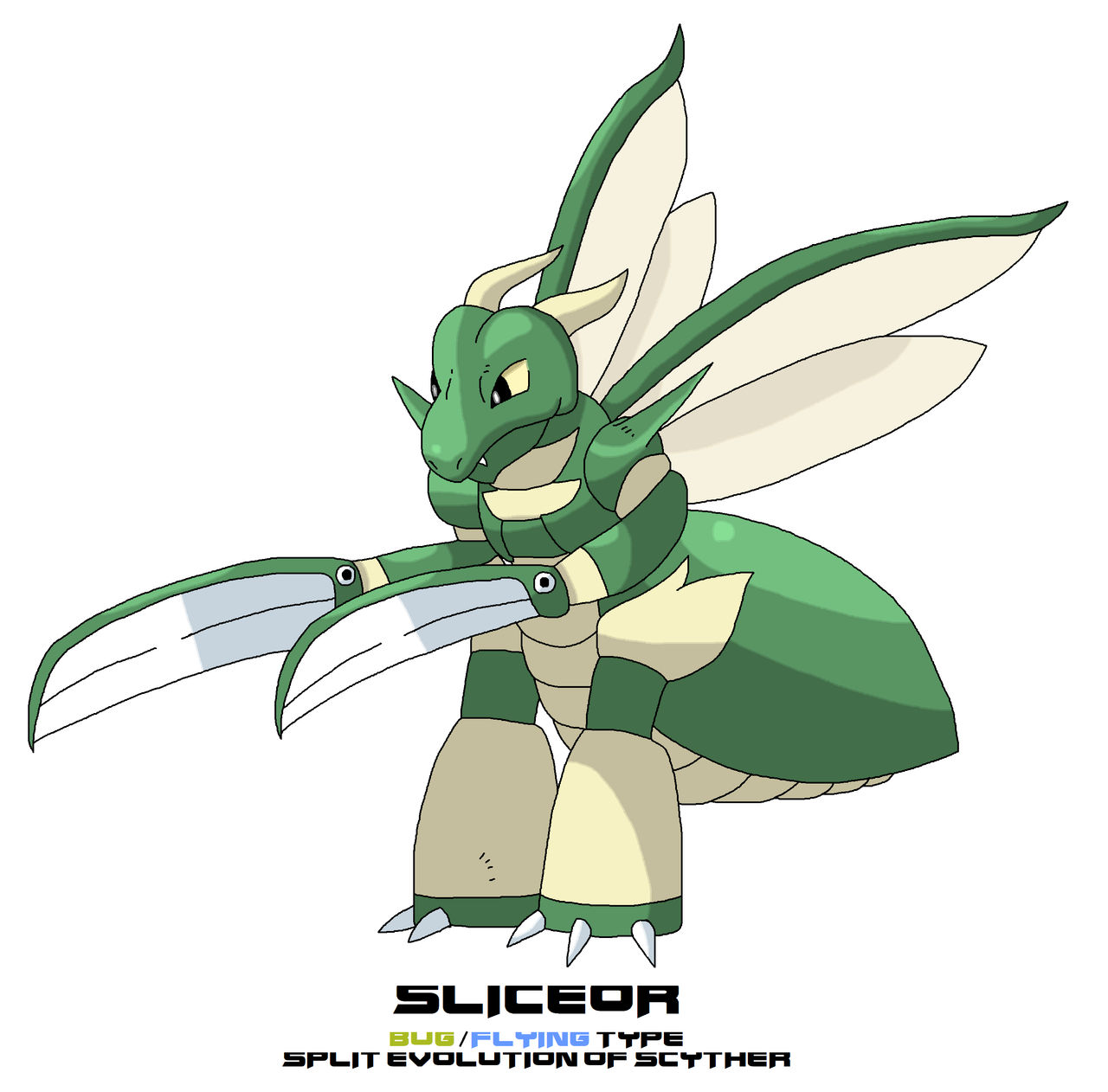 Sliceor (Scyther's second split evolution) by ericgl1996 on DeviantArt