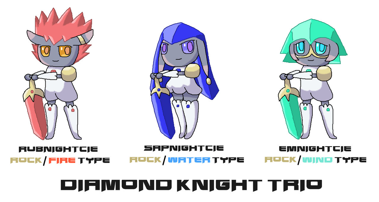 Diamond Knight Trio (Fakemon designs) by ericgl1996 on DeviantArt