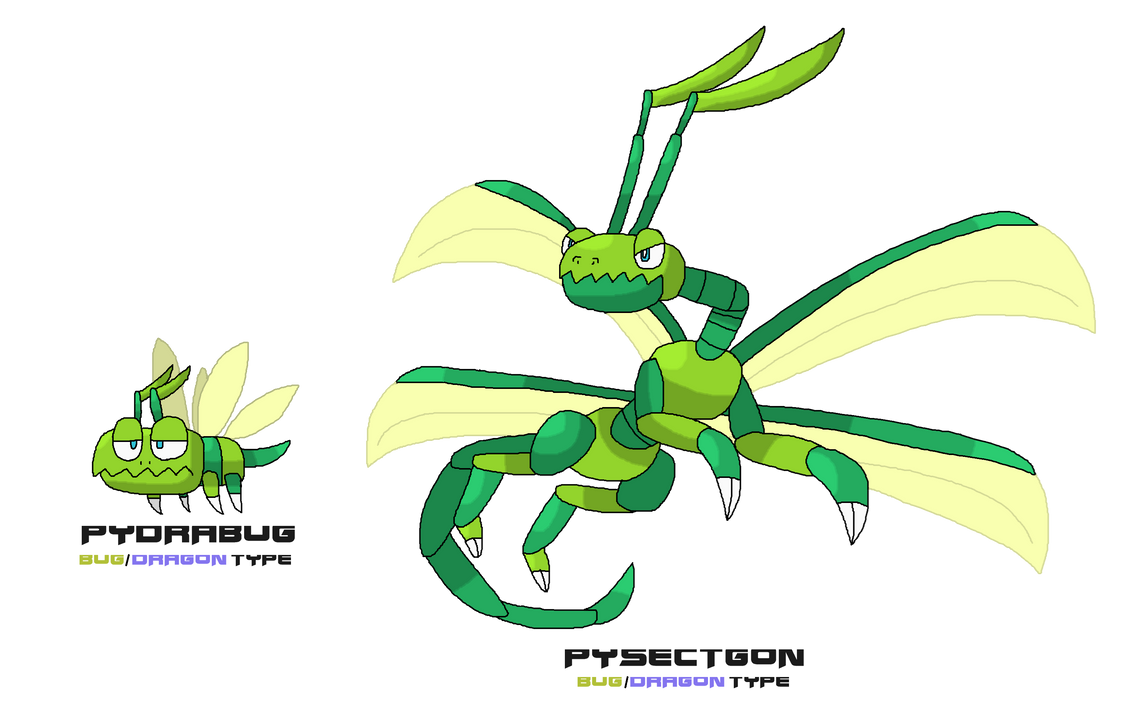 Pydrabug and Pysectgon (Fakemon designs) by ericgl1996 on DeviantArt