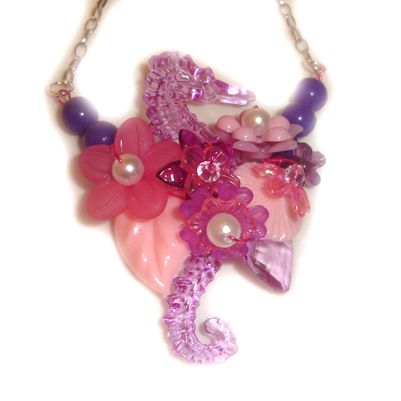 Purple Seahorse Necklace