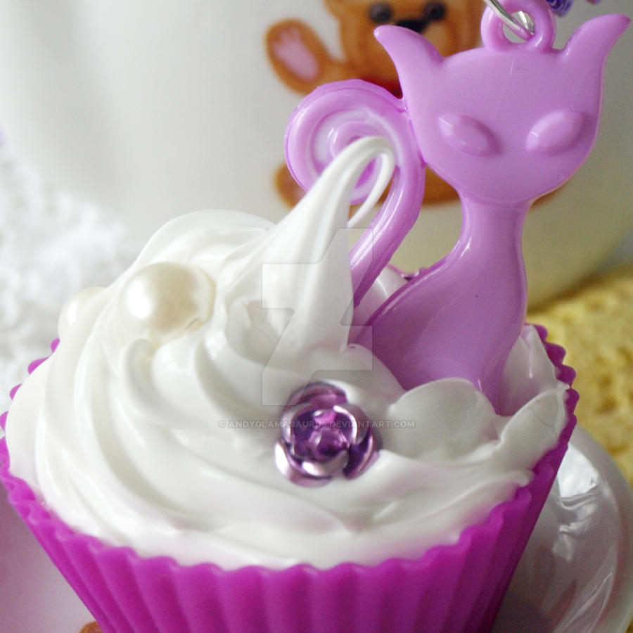 Purple Miss Kitty Cupcake