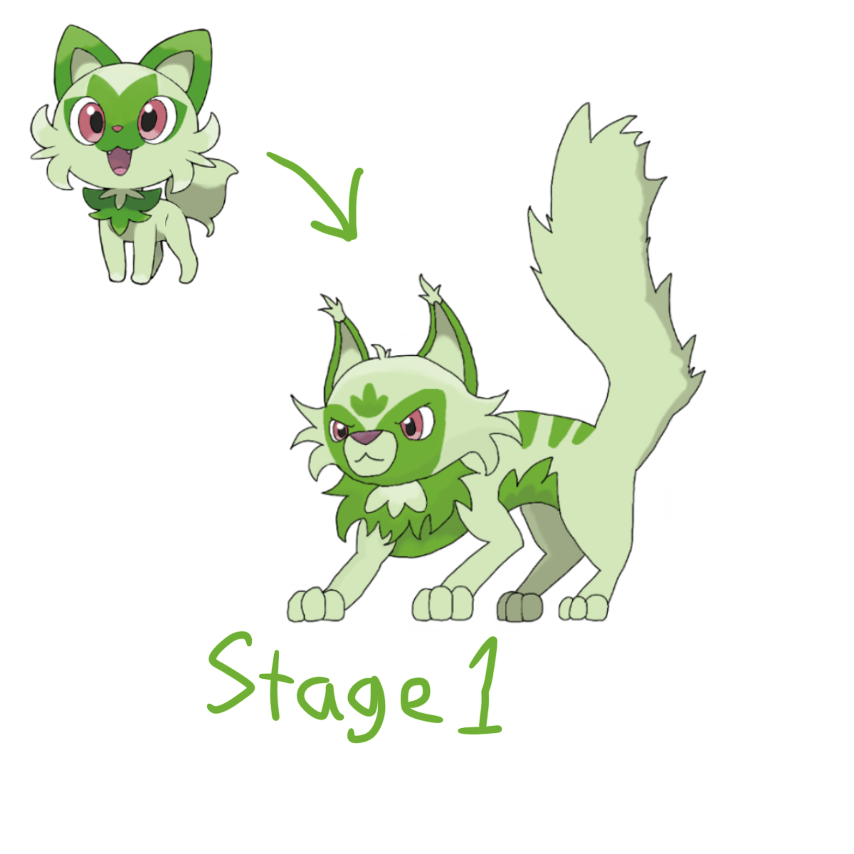 Sprigatito evolution concept by BobcatTheSandwing on DeviantArt