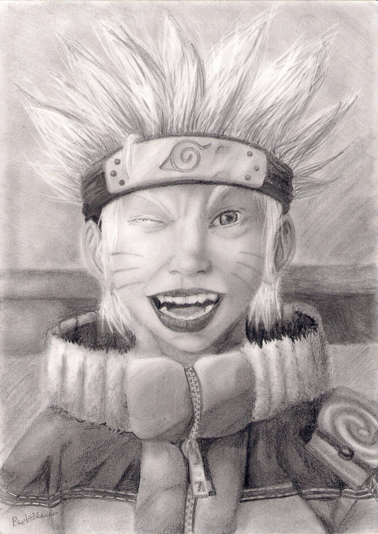 Realistic portrait naruto by lady blue dandelion