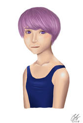 Purple haired girl