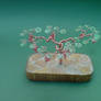 Bonsai Wire Tree Sculpture Beaded Grape Vineyard