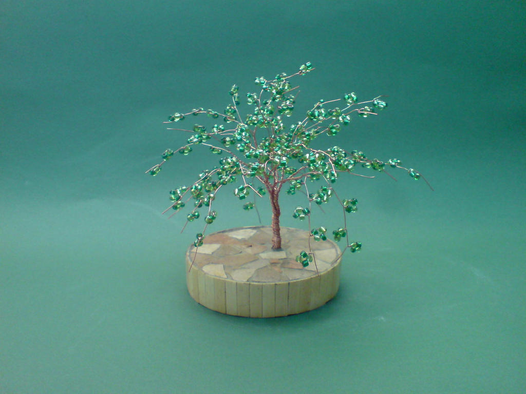 Bonsai Wire Tree Sculpture Beaded