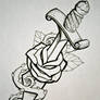 Dagger with rose