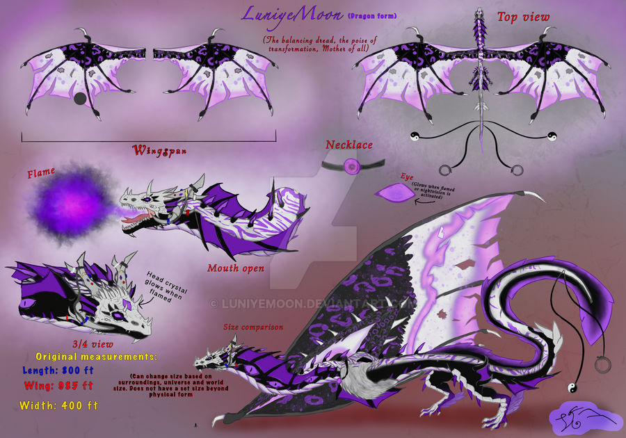 LuniyeMoon dragon form reference sheet (Reupload) by LuniyeMoon on ...