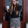 Henriette in striped miniskirt 5