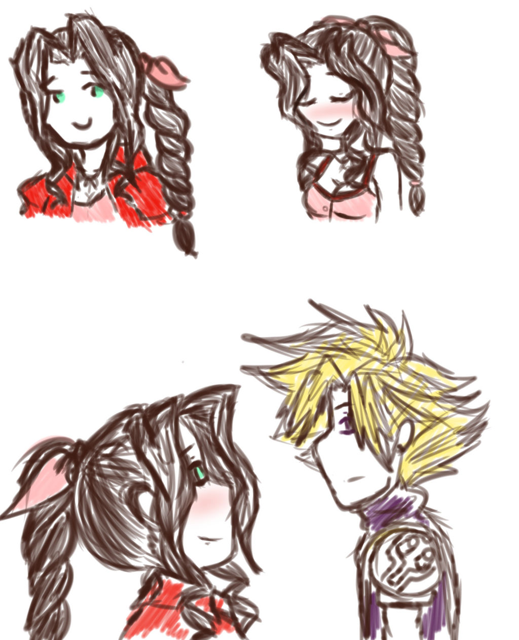 aerith sketch practise by unravelleddream on DeviantArt