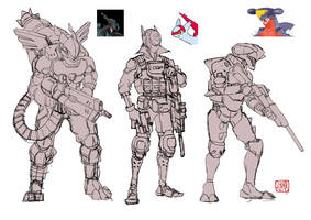 Scifi Soldier - Kemon squad-draft by sharknob