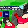 Keeping a kitty comfy while at the beach -Flash-