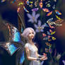 Fairy With Flowers And Butterflies