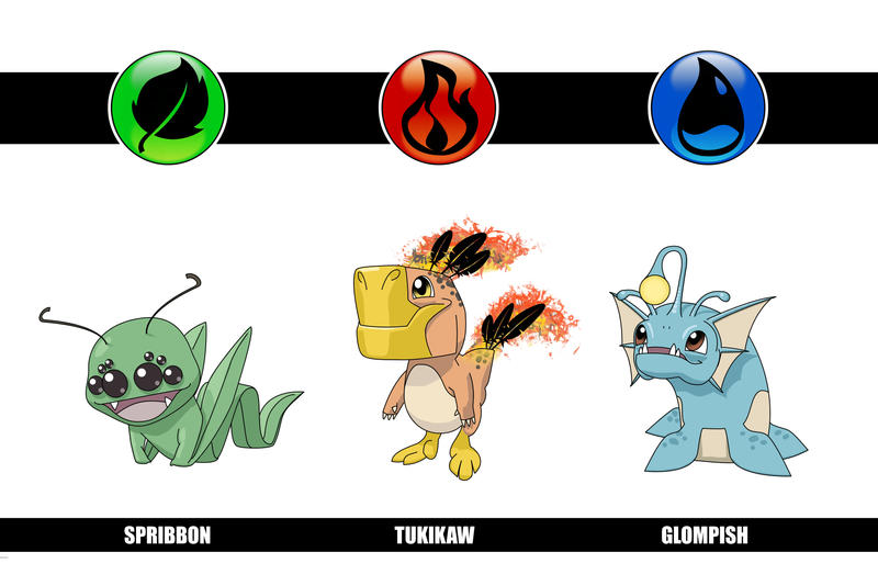 Fakemon Starter Challenge by klorel03 on DeviantArt