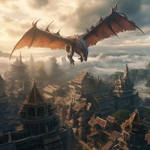 Gogsi Dragons Over A Ancient City Lost In Time Wit