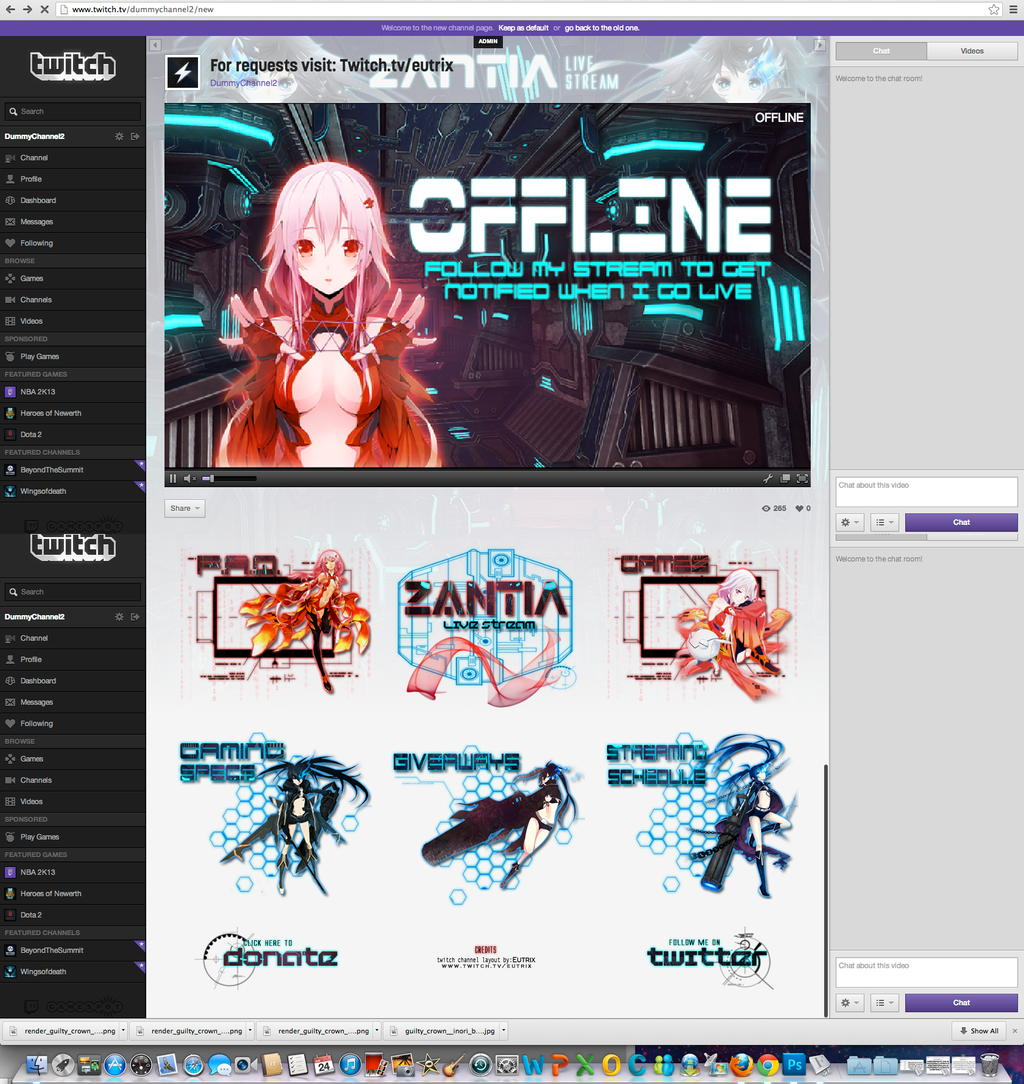 Twitch Channel Layout for Zantia