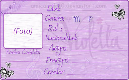 Carnet para OC's de Violetta