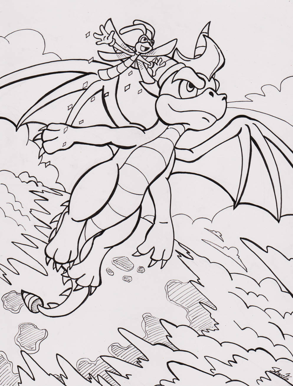 Inktober 2016 - Flight [of the Insomniac Dragon]