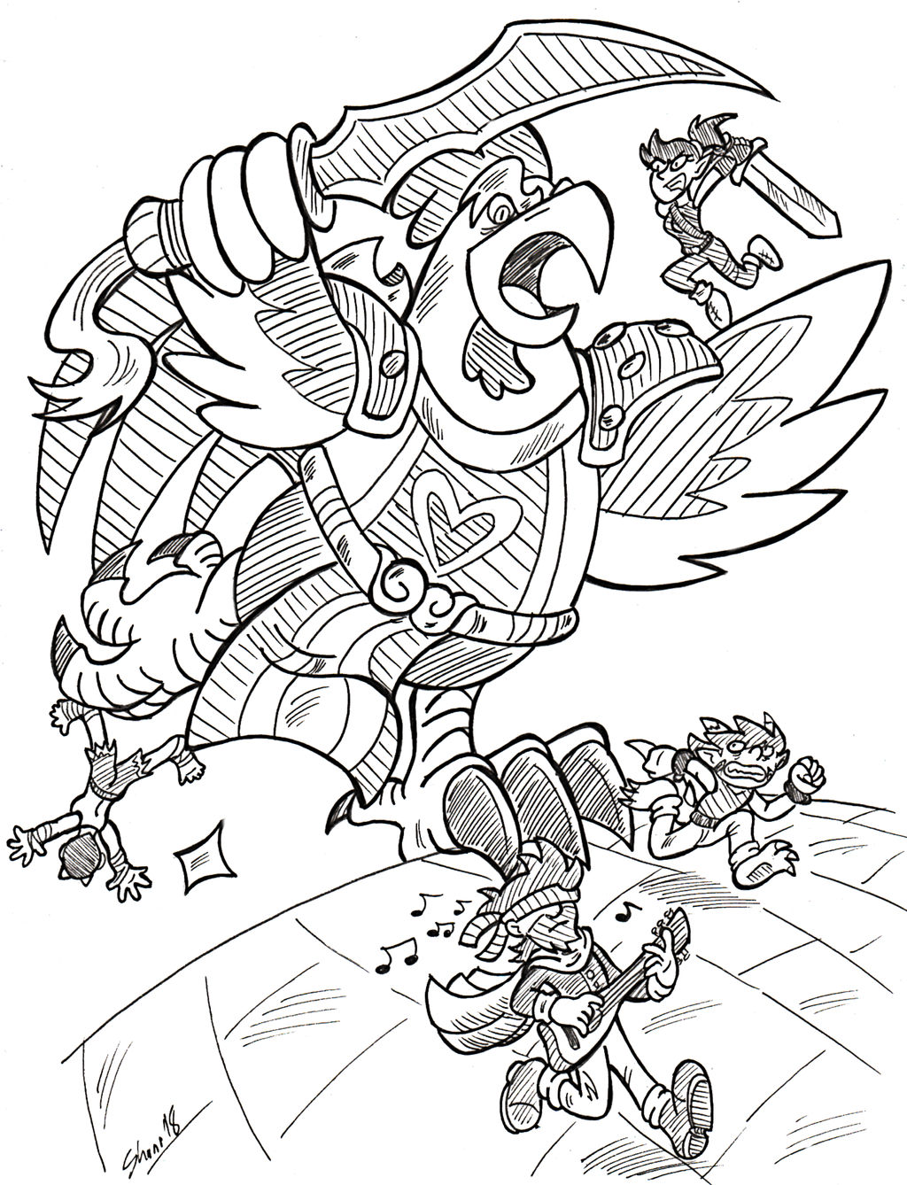 Inktober 2018 - 05 - Chicken by Sea-Salt