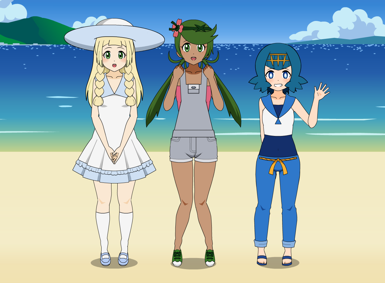 Alola region outfits in Pokemon GO. by FMAandYGO5dsgirl on DeviantArt