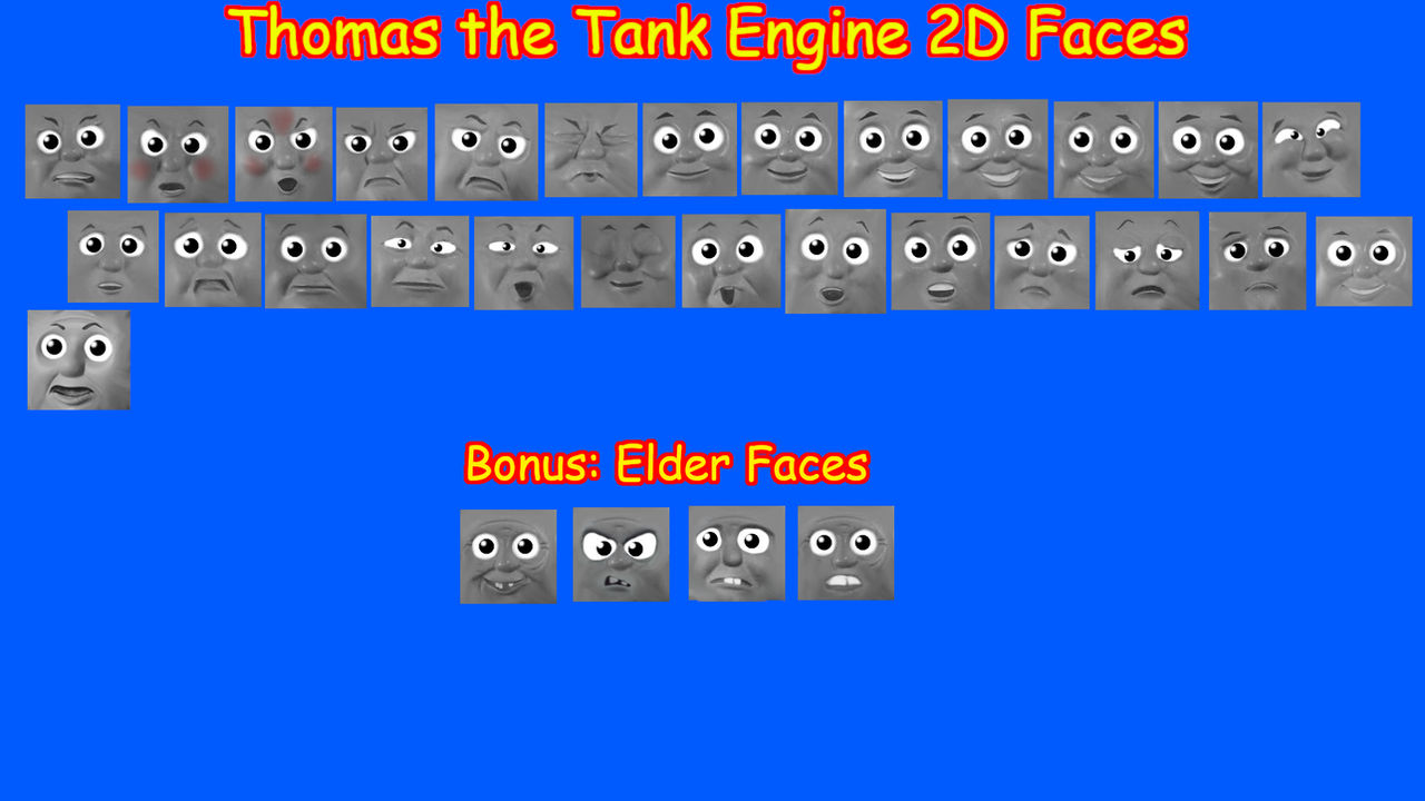Thomas the Tank Engine 2D Face Pack by pioump on DeviantArt