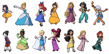 Disney Princesses in Pokemon (Diamond Pearl style)