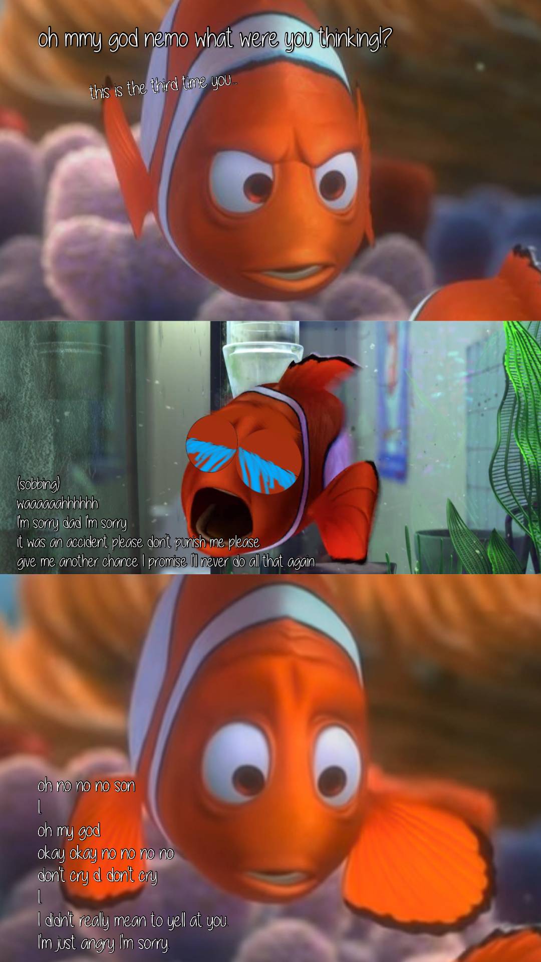 Marlin yelled at nemo and made him cry by brad090904 on DeviantArt