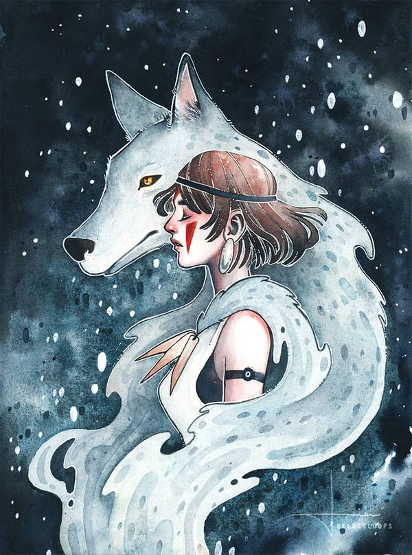 Princess Mononoke by kelogsloops