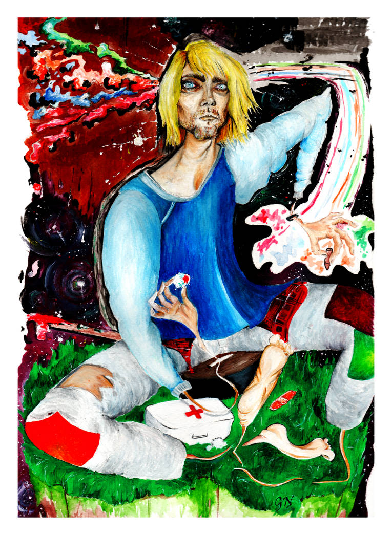 Kurt Cobain with bandages. con curitas